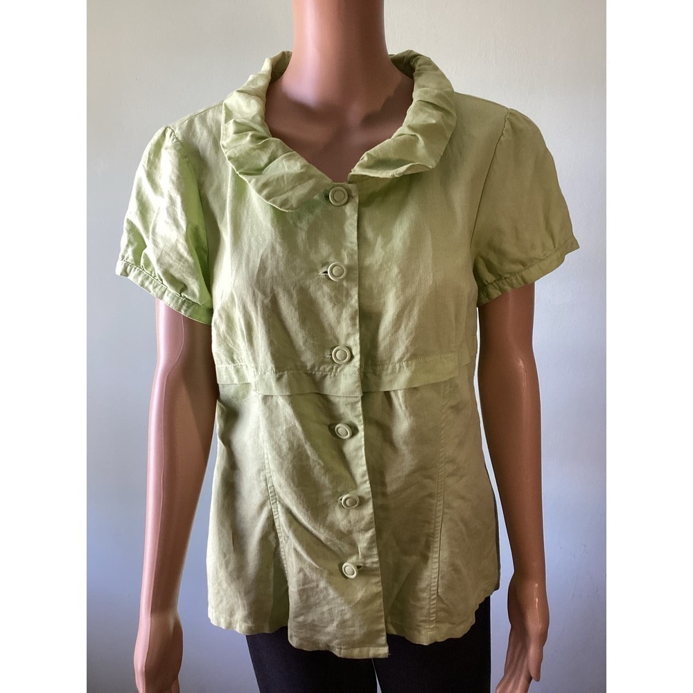 Vintage‎ linen Peter Pan collar blouse